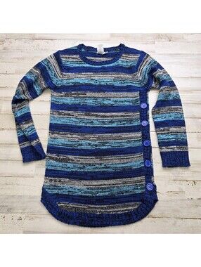 Yarn & Sea Girls 14/16 Knit Side Button Cozy Sweater